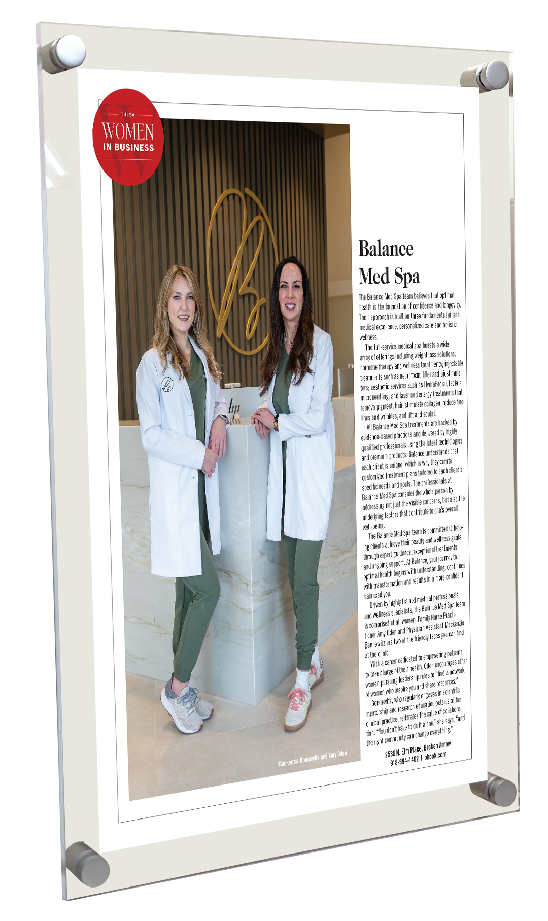 TulsaPeople - Women in Business - Acrylic Plaques