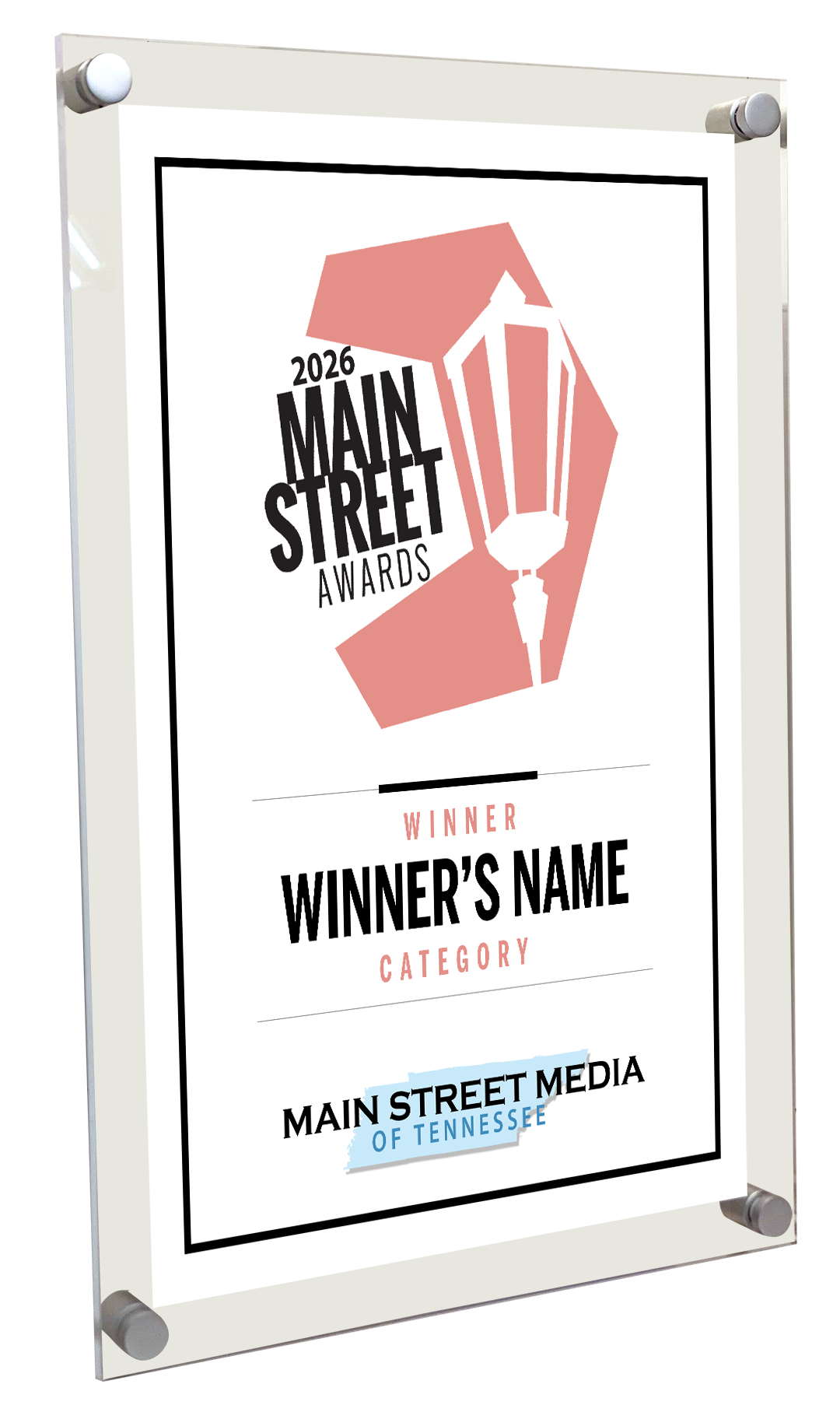 Main Street Media Awards - Acrylic Plaque