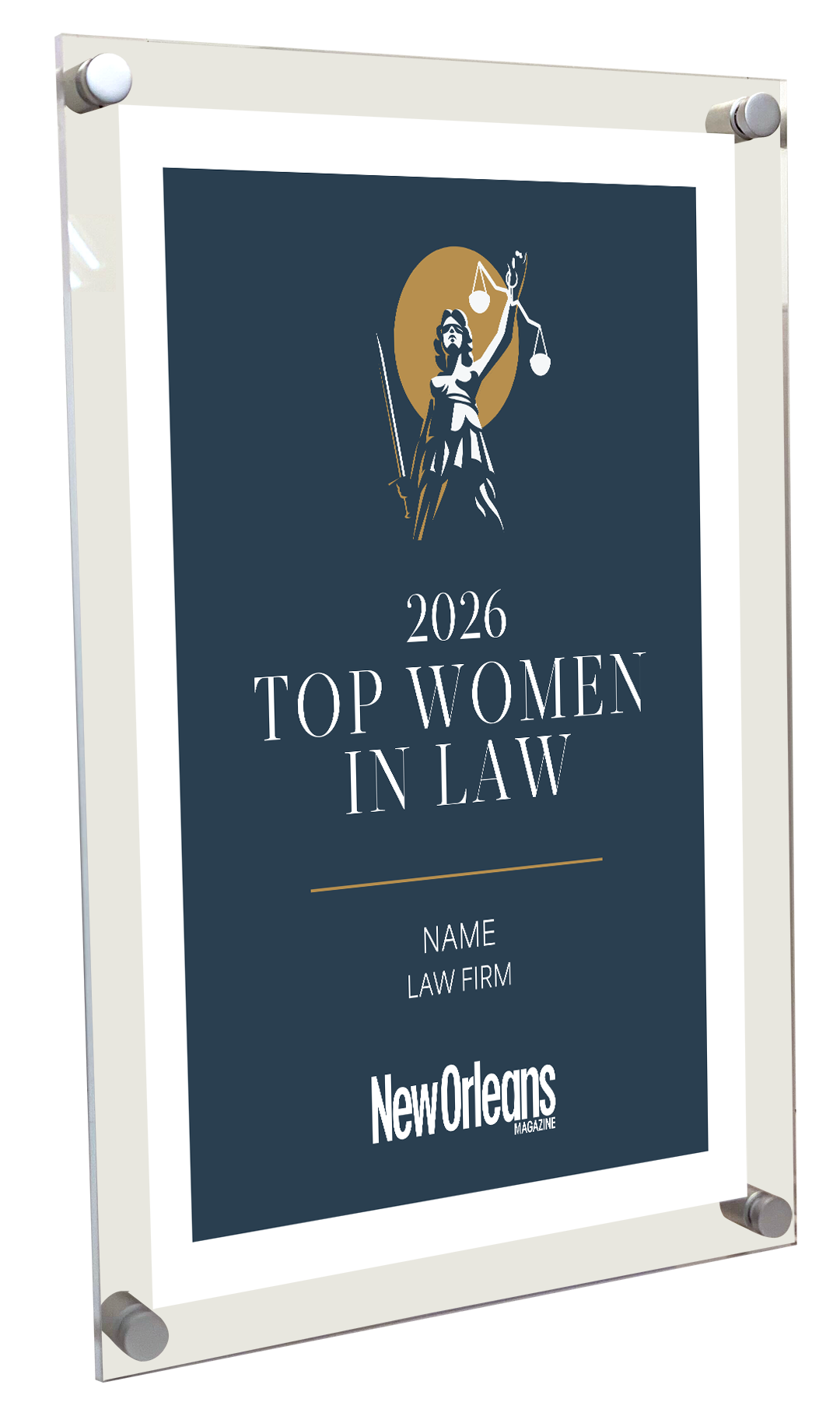 New Orleans Magazine - Top Women in Law - Acrylic Plaques