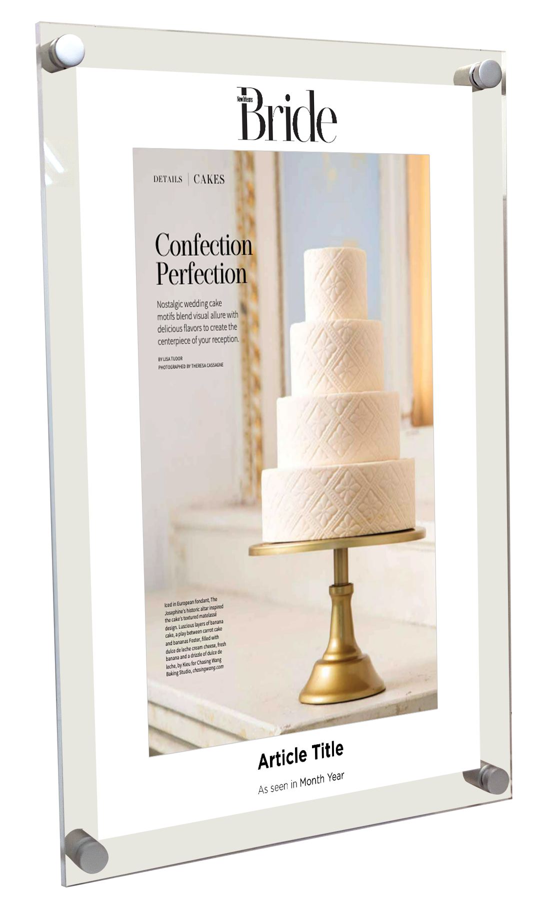New Orleans Bride Magazine - Covers & Articles - Acrylic Plaques
