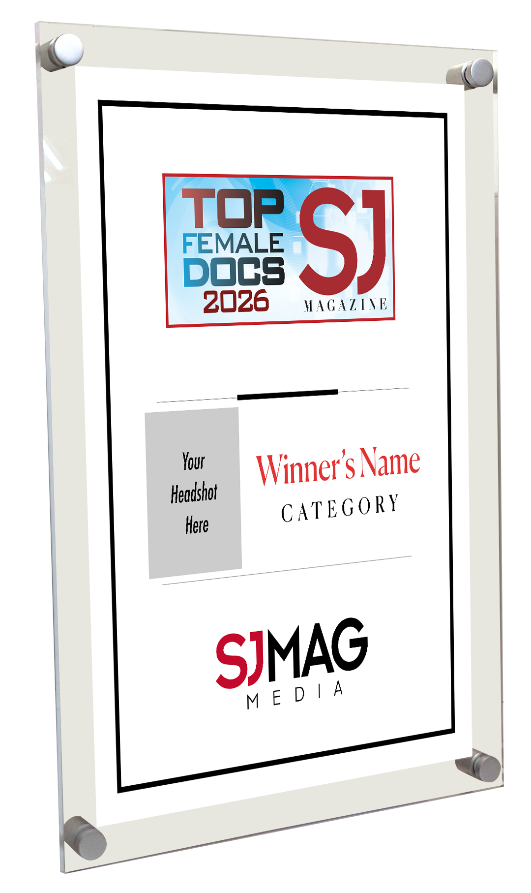 SJ Mag - Top Female Docs - Acrylic Plaques