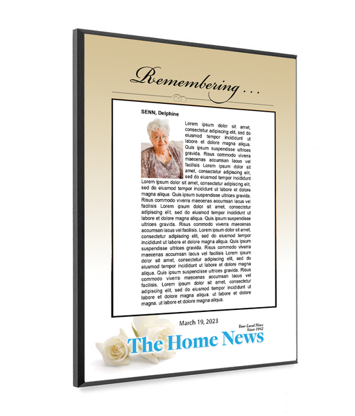 The Home News - Memorial Plaque