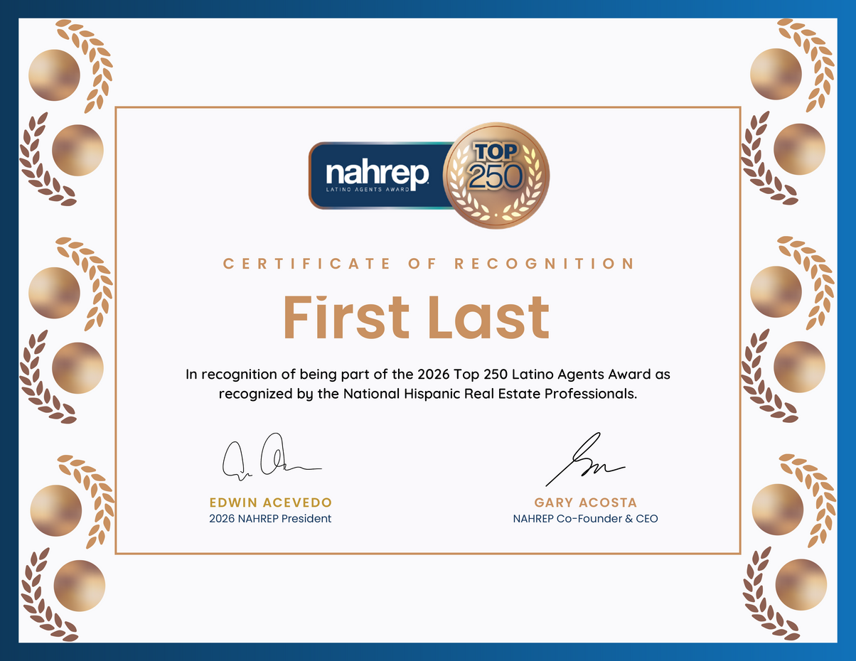 Top Latino Agents Certificate