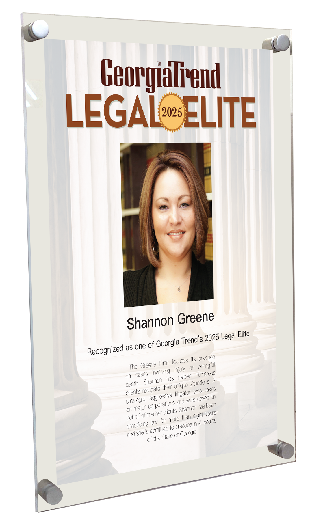 Georgia Trend: Legal Elite - Acrylic Standoff Plaque