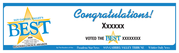SGVN Best Of Certificate and Readers Choice Award | Outdoor Banners