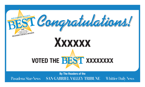 SGVN Best Of Certificate and Readers Choice Award | Outdoor Banners