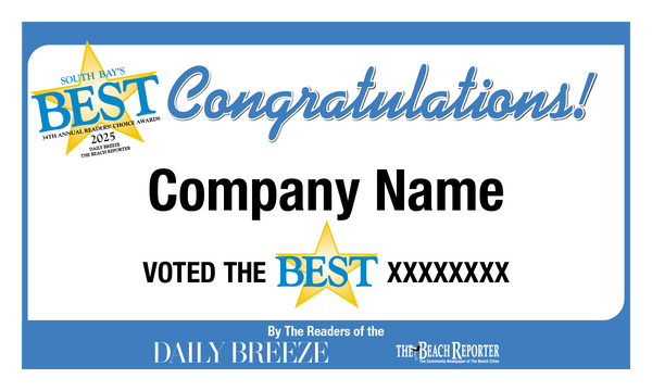 South Bay's Best Of Certificate and Readers Choice Award | Outdoor Banners