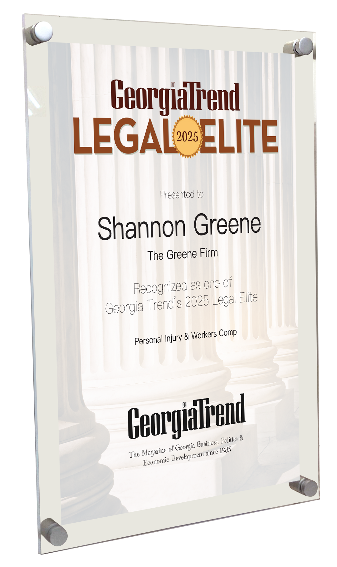 Georgia Trend: Legal Elite - Acrylic Standoff Plaque