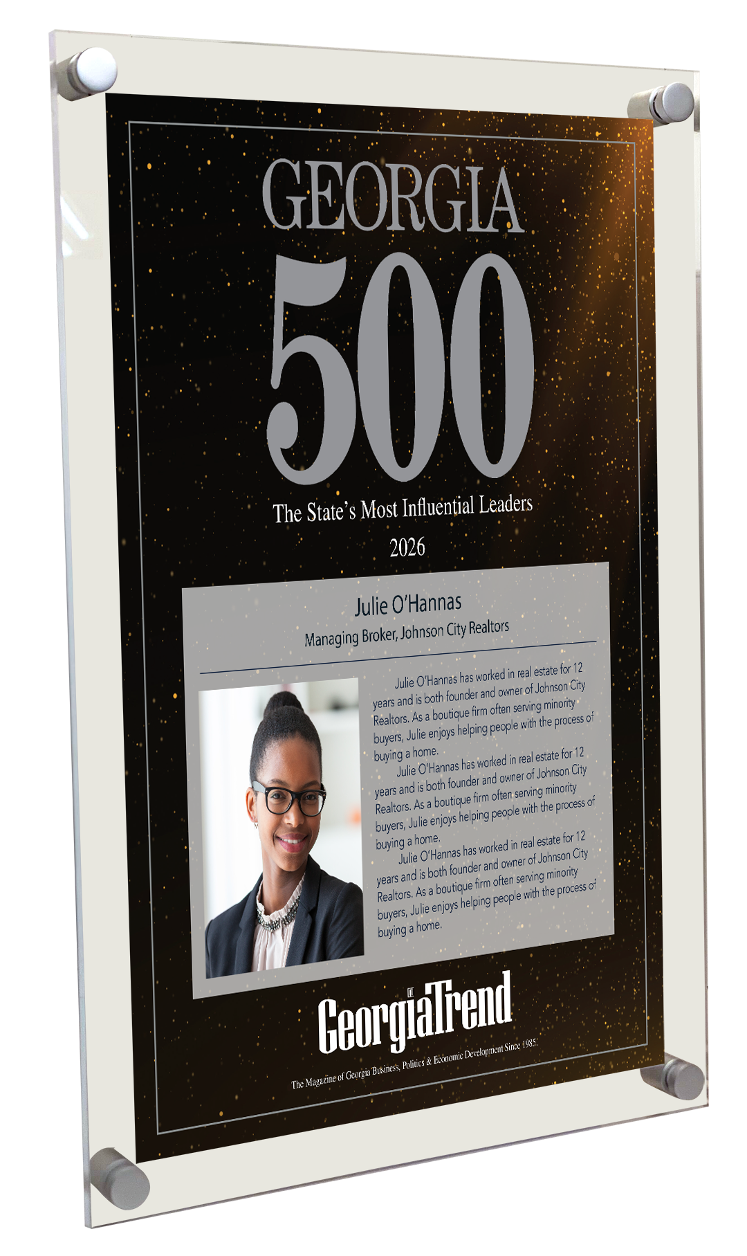 Georgia Trend: Georgia 500 - Acrylic Standoff Plaque