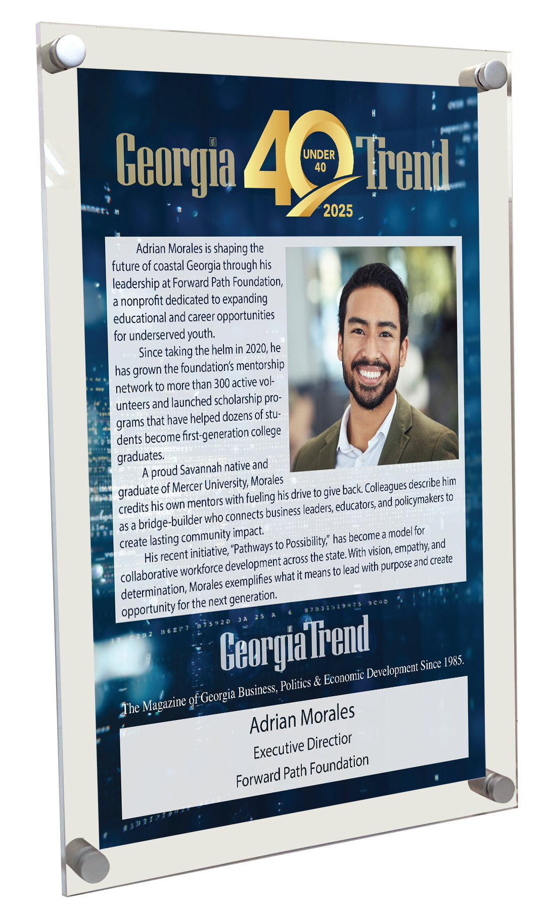 Georgia Trend: 40 Under 40 - Acrylic Standoff Plaque