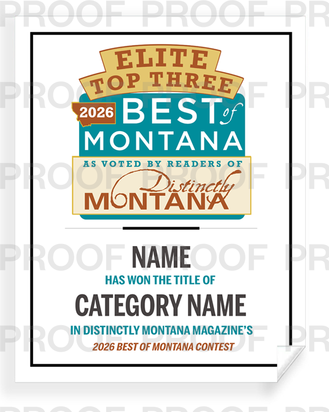 Distinctly Montana Magazine's — Best of Montana - Certificate