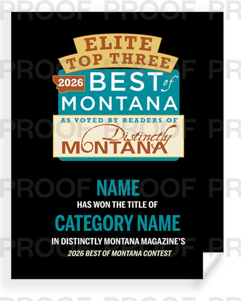 Distinctly Montana Magazine's — Best of Montana - Certificate