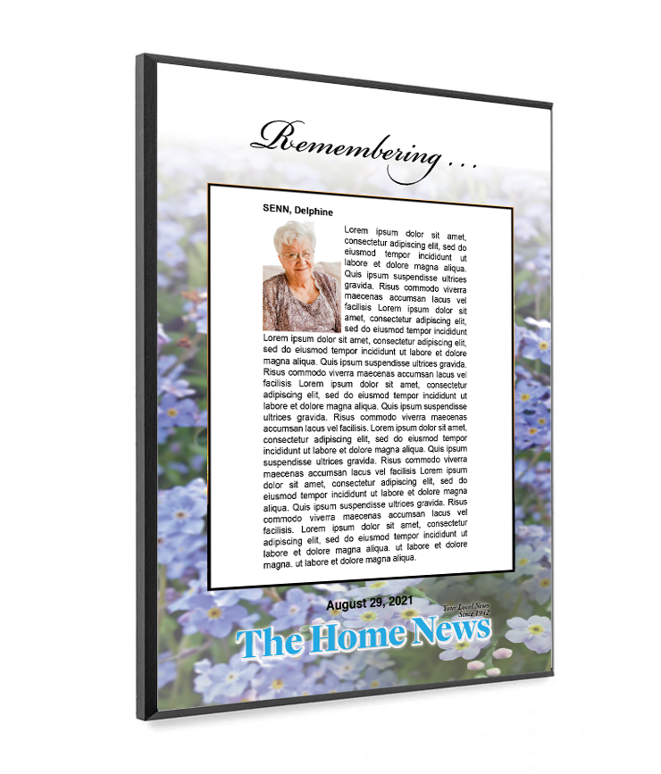 The Home News - Memorial Plaque