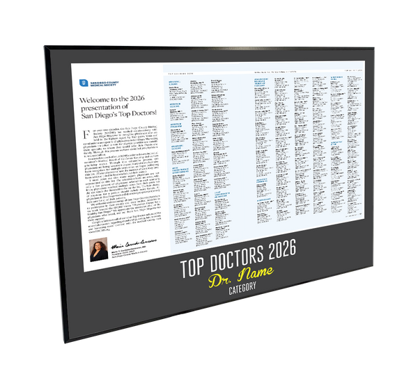 San Diego Magazine "Top Doctors" Award Plaques