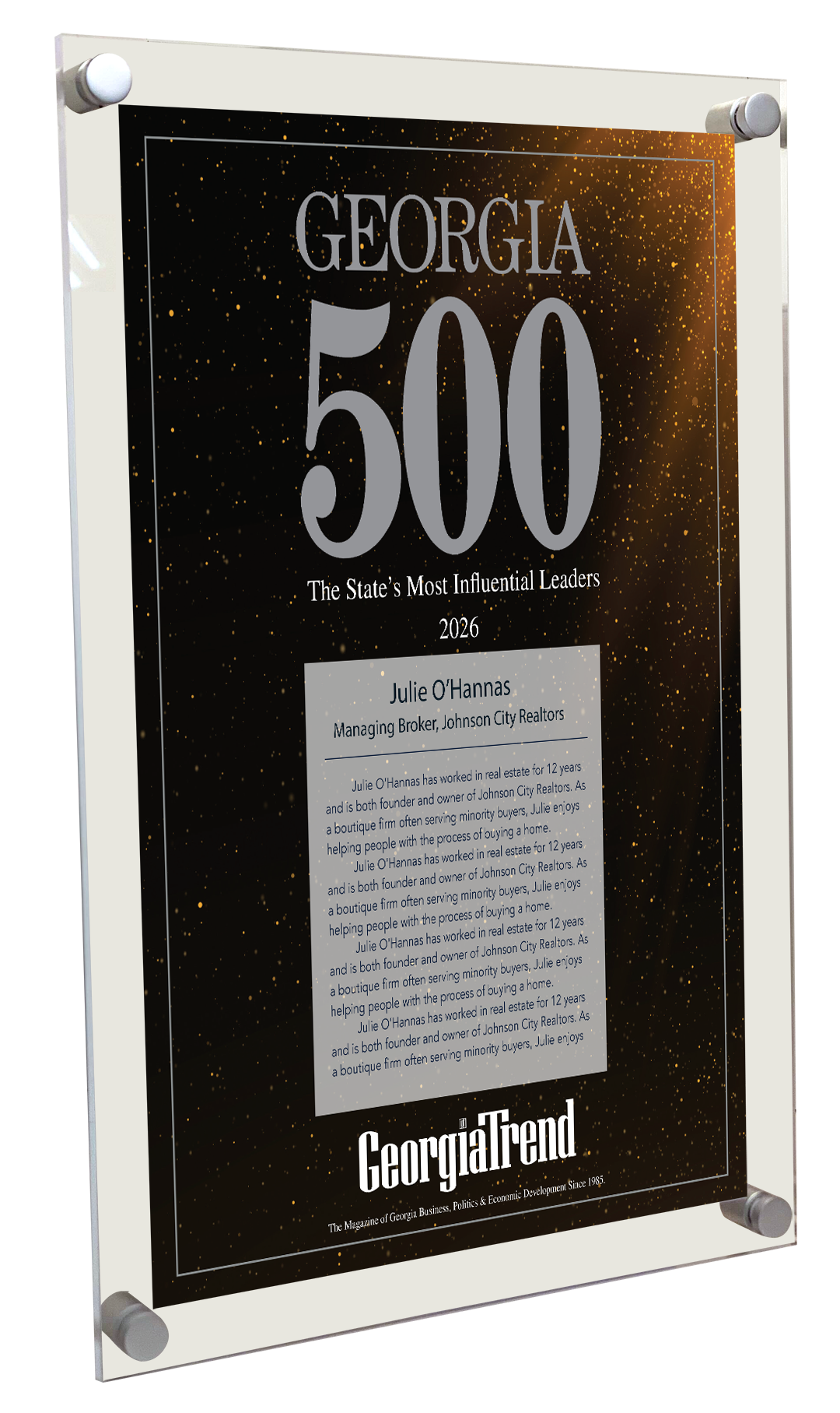 Georgia Trend: Georgia 500 - Acrylic Standoff Plaque