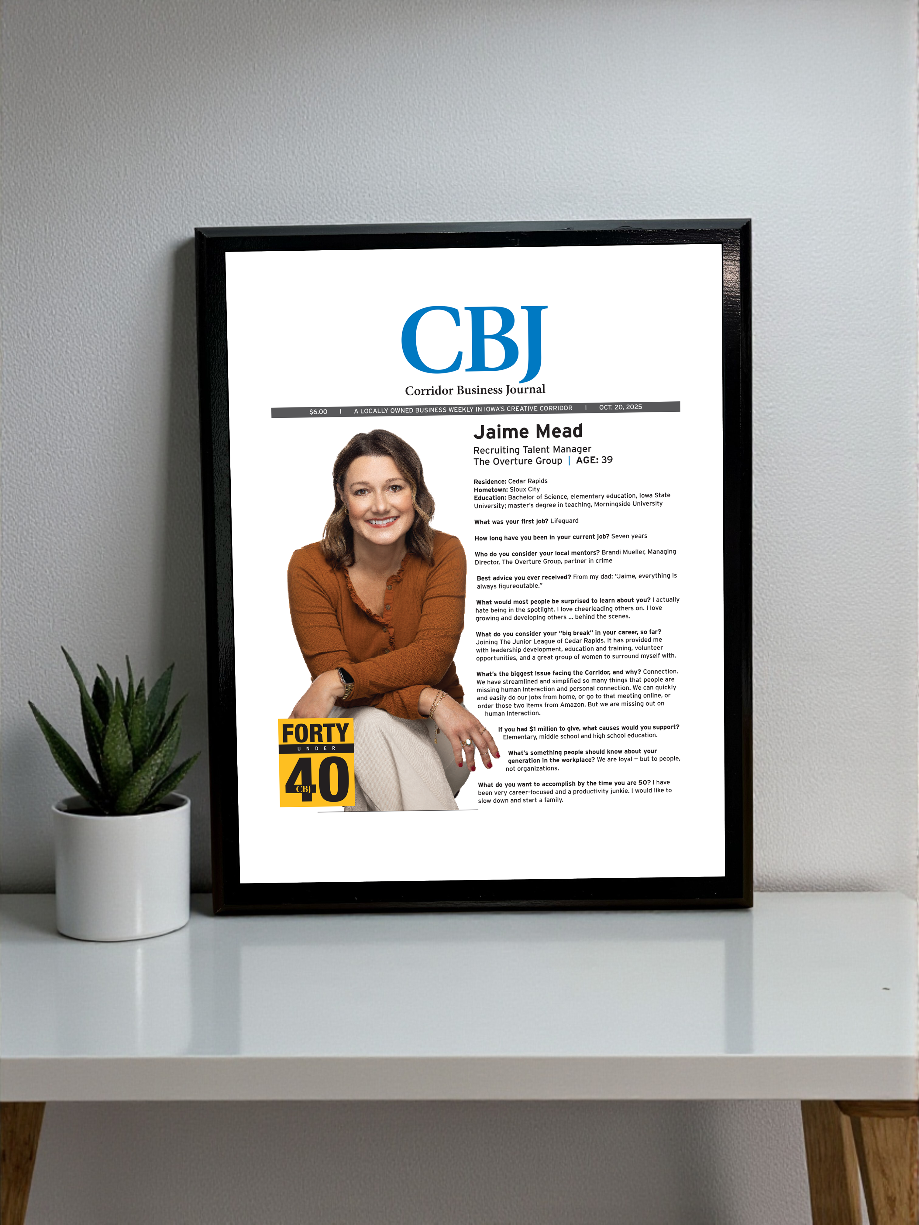 CBJ - 40 Under 40 - Classic Plaque