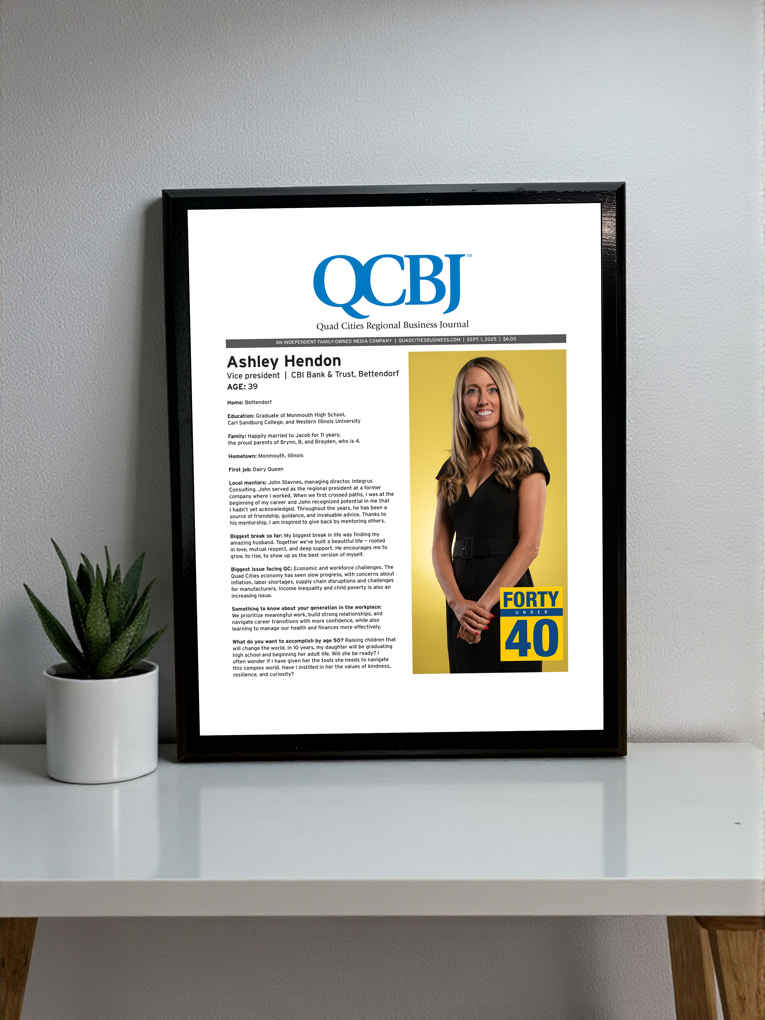 QCBJ - 40 Under 40 - Classic Plaque