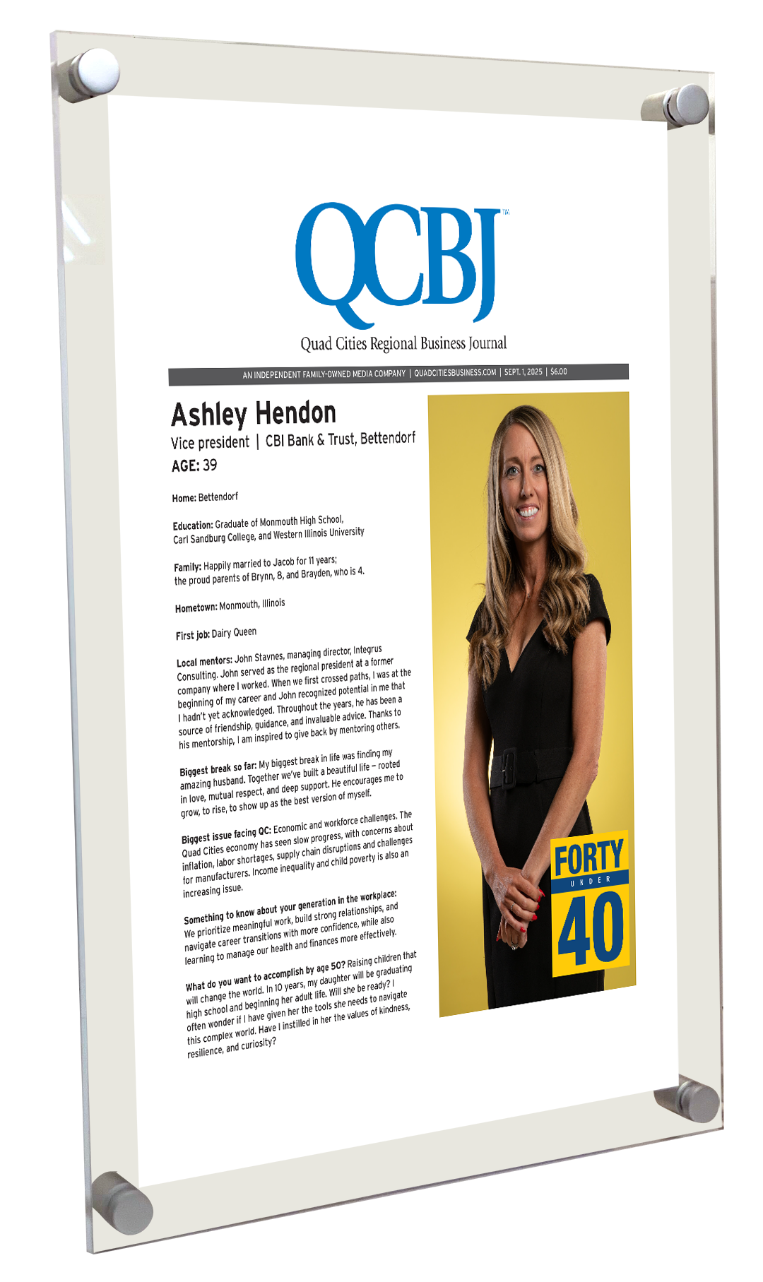 QCBJ - 40 Under 40 - Acrylic Plaques