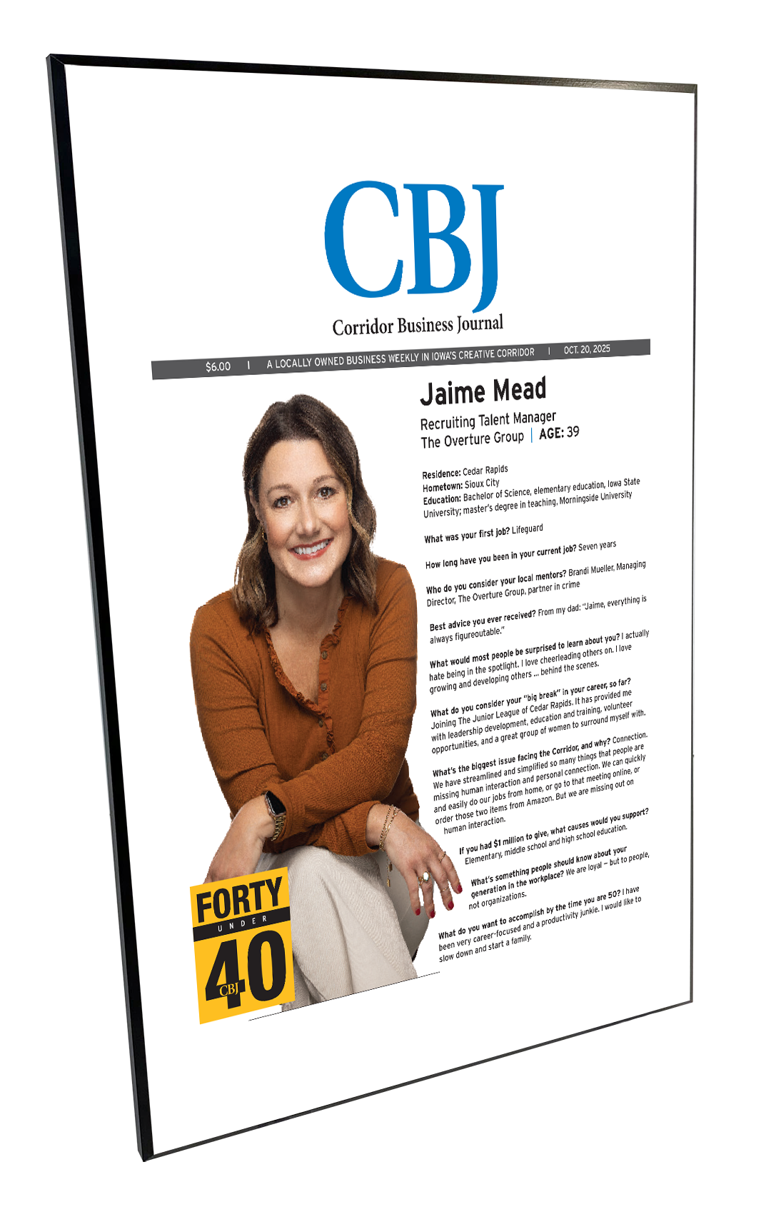 CBJ - 40 Under 40 - Plaques
