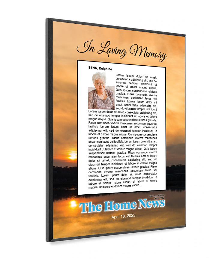 The Home News - Memorial Plaque