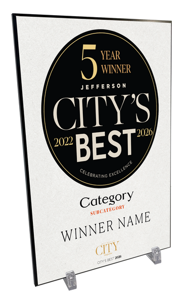 Jefferson City's Best Award Plaque