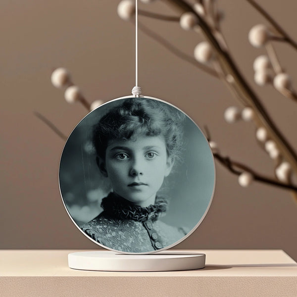 Porcelain Round Ornament_Product Mockup