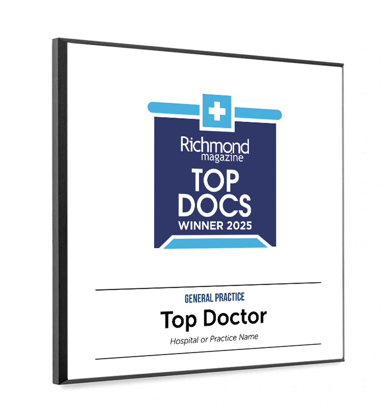 Richmond Magazine "Top Docs" Logo Award Plaque