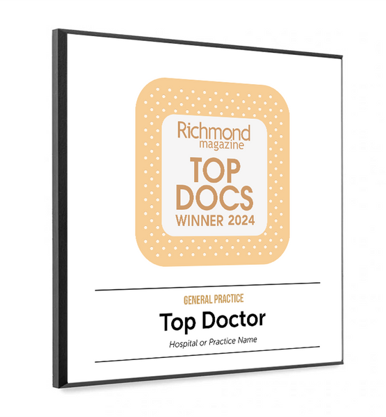 Richmond Magazine "Top Docs" Logo Award Plaque