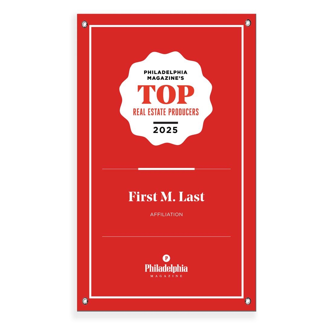 Philadelphia magazine Top Real Estate Producers Banners - 3' x 5'