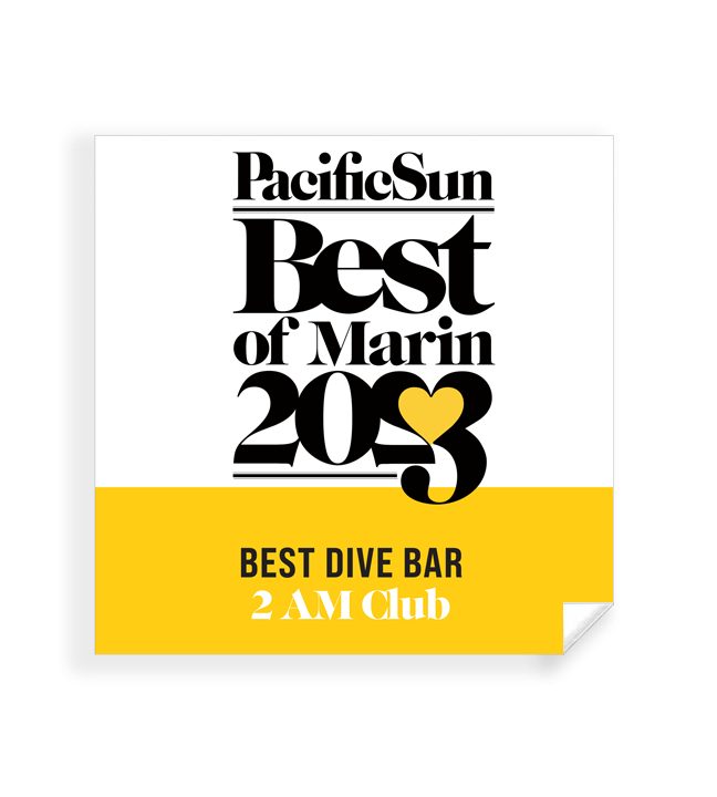 "Pacific Sun: Best of Marin" Award Plaque - Window Clings