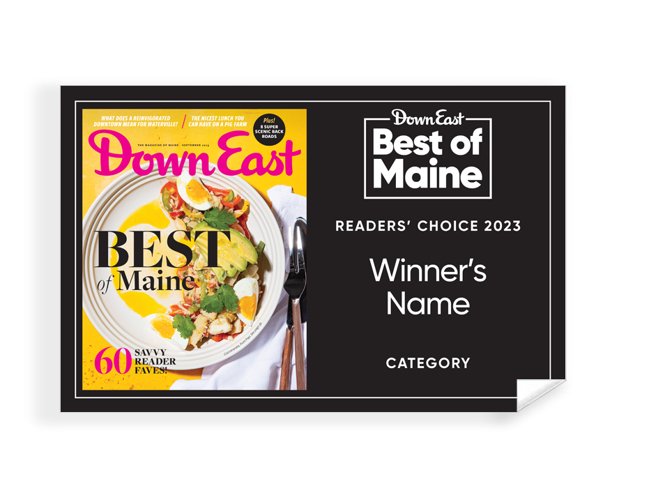 "Best of Maine" Award Window Cling