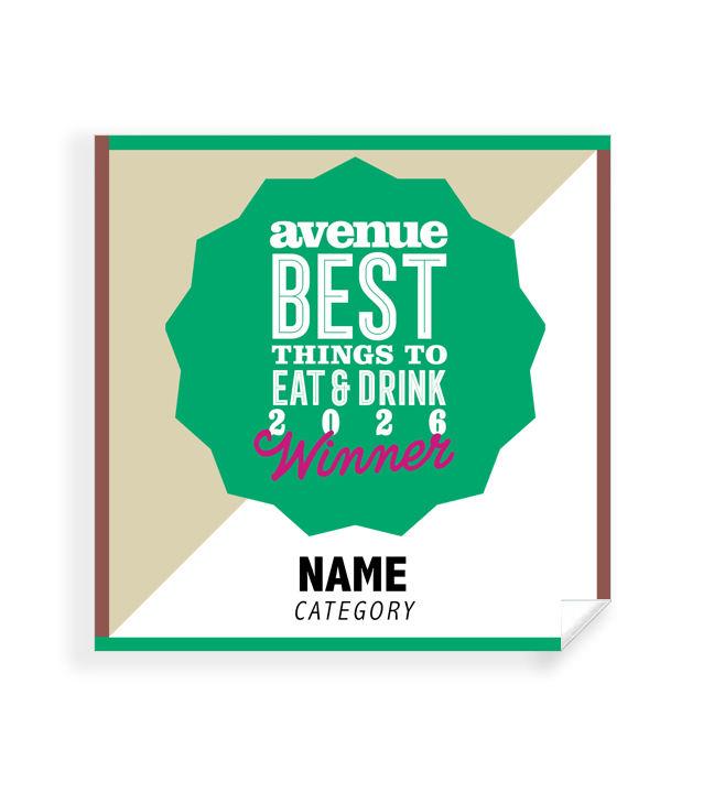 Avenue Magazine - Best Things to Eat & Drink - Window Decal