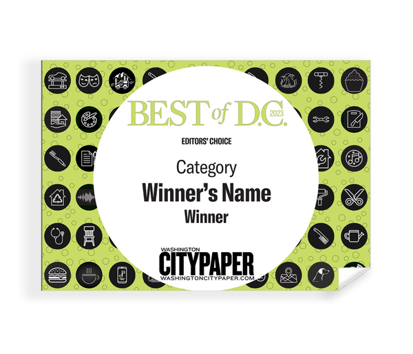 "Best of D.C.™" Award Window Cling