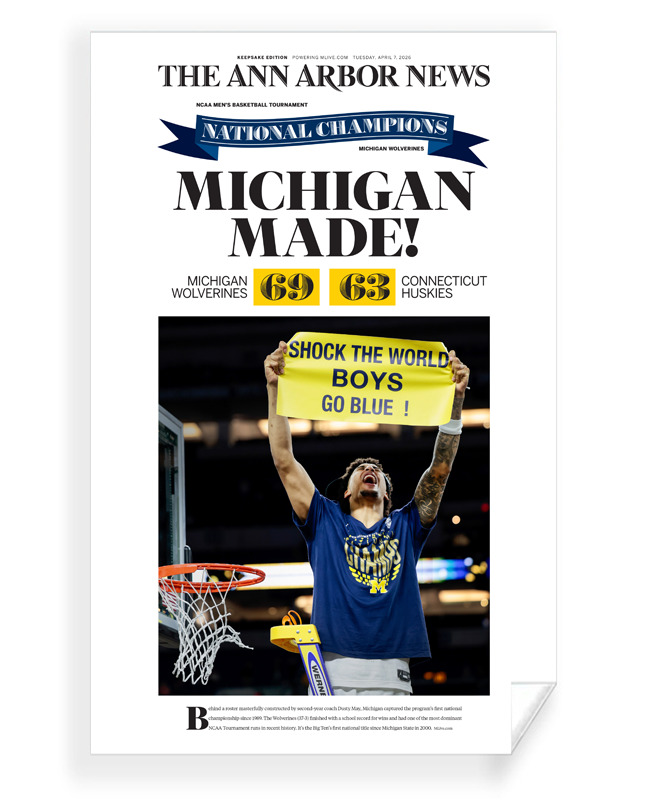 Michigan - 2026 College Basketball National Championship (Ann Arbor News) - Reprint/Poster