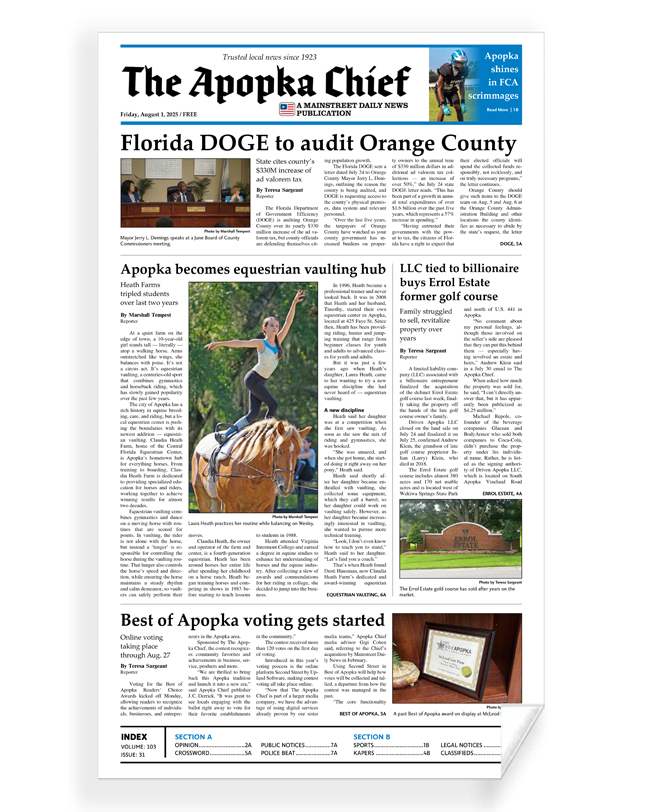 Apopka Chief News Article - Frameable Archival Print