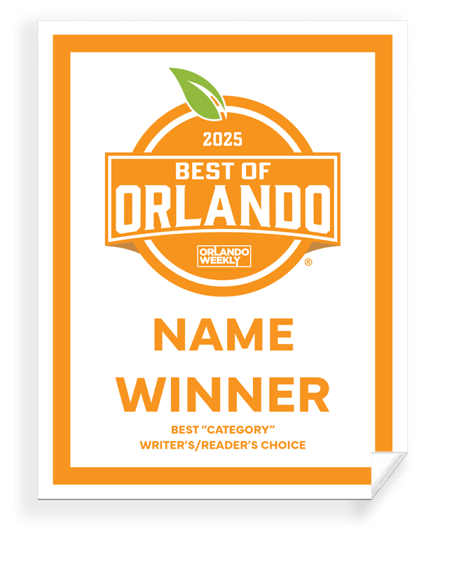 "Best of Orlando" Award - Window Cling