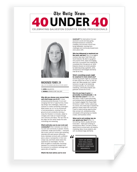 GC The Daily News - 40 Under 40 - Certificate