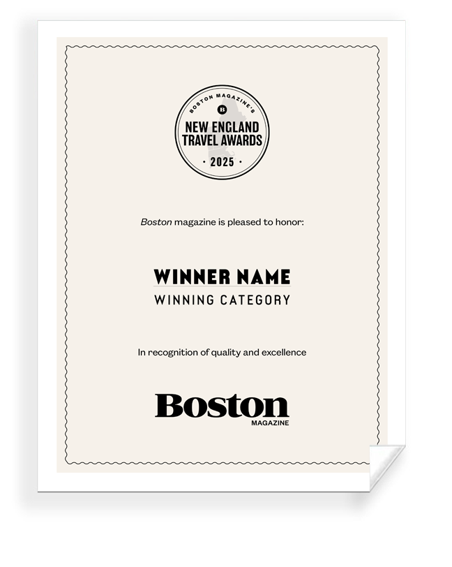 "New England Travel Awards" - Award Print