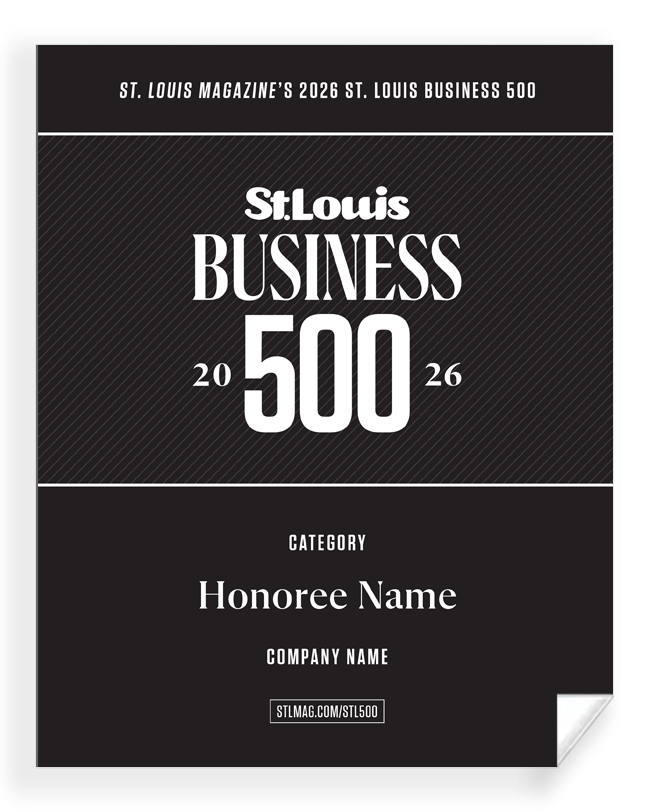 St. Louis Magazine Business 500 Award Window Decal