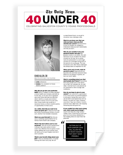GC The Daily News - 40 Under 40 - Certificate