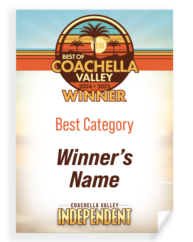 "Best of Coachella Valley" - Award Certificate Print