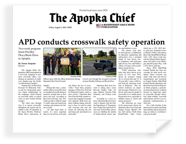 Apopka Chief News Article - Frameable Archival Print
