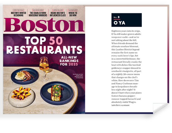 Boston Magazine "Top 50 Restaurants" Award - Print