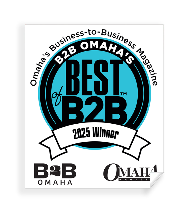 B2B Omaha's Best of B2B Award Window Decals