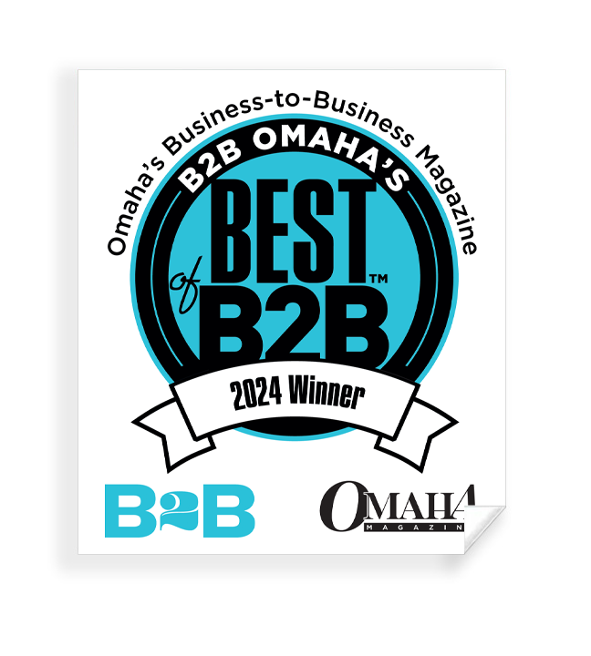 B2B Omaha's Best of B2B Award Window Decals