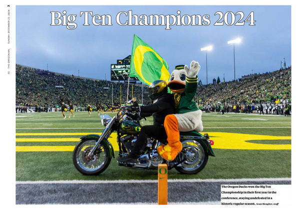 Oregon - 2024 College Football Conference Championship (The Oregonian) - Wood Plaque