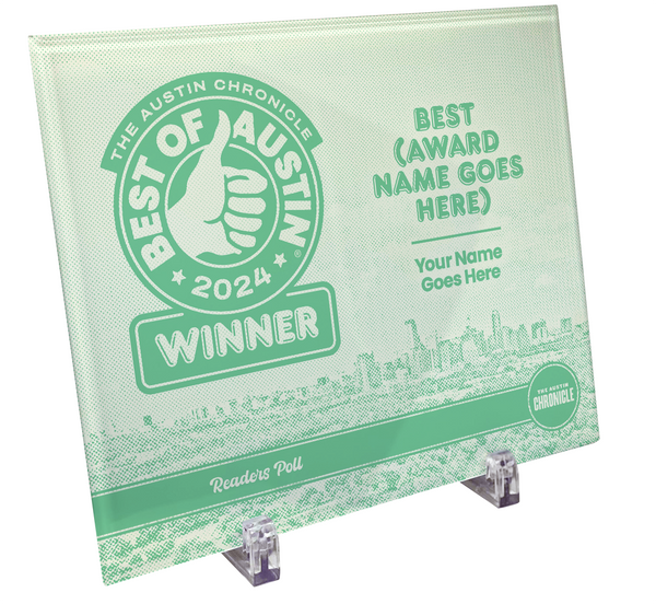 "Best of Austin” Award Plaques - Crystal Glass