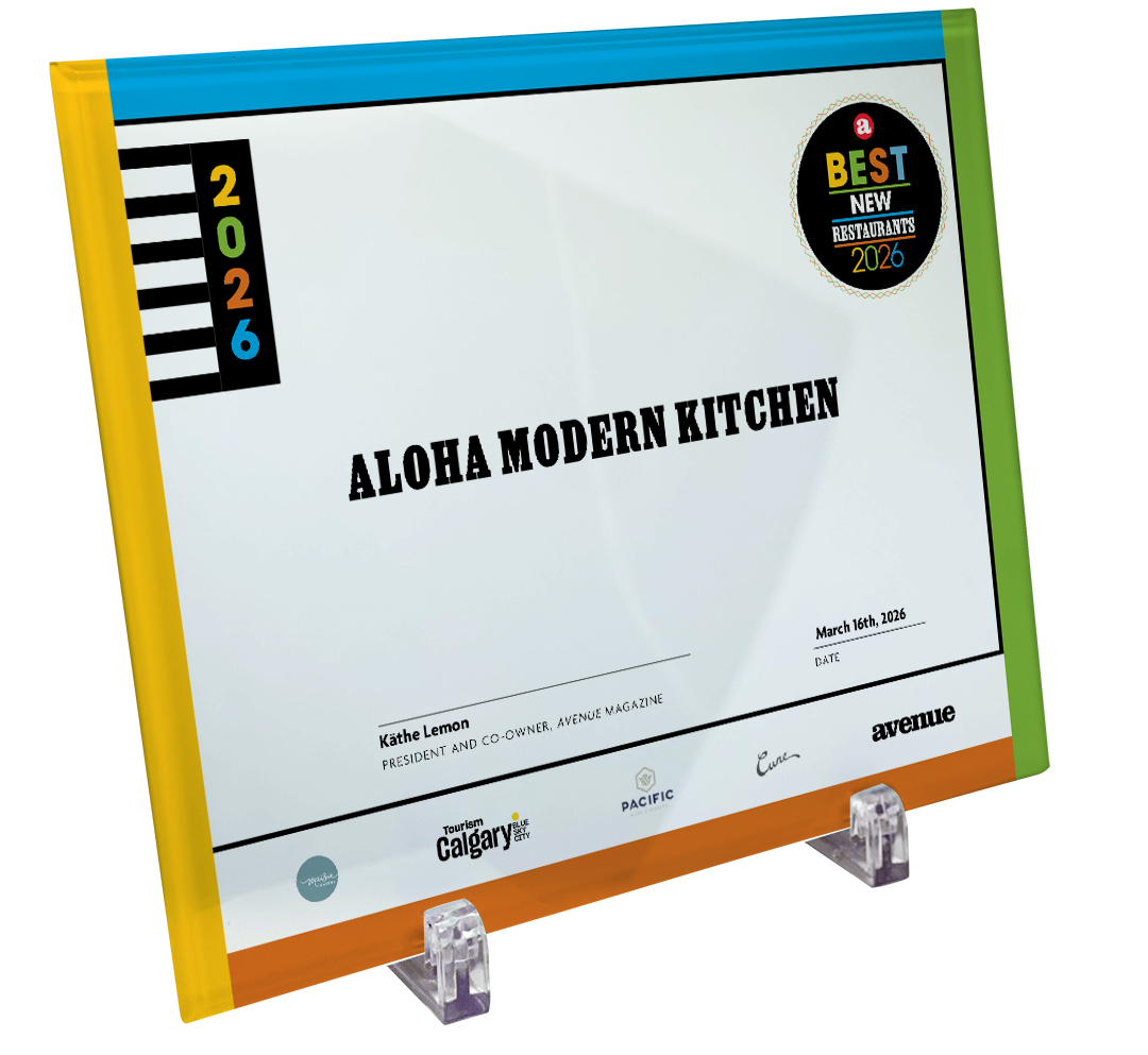 Avenue Magazine - Best New Restaurants - Glass Plaque