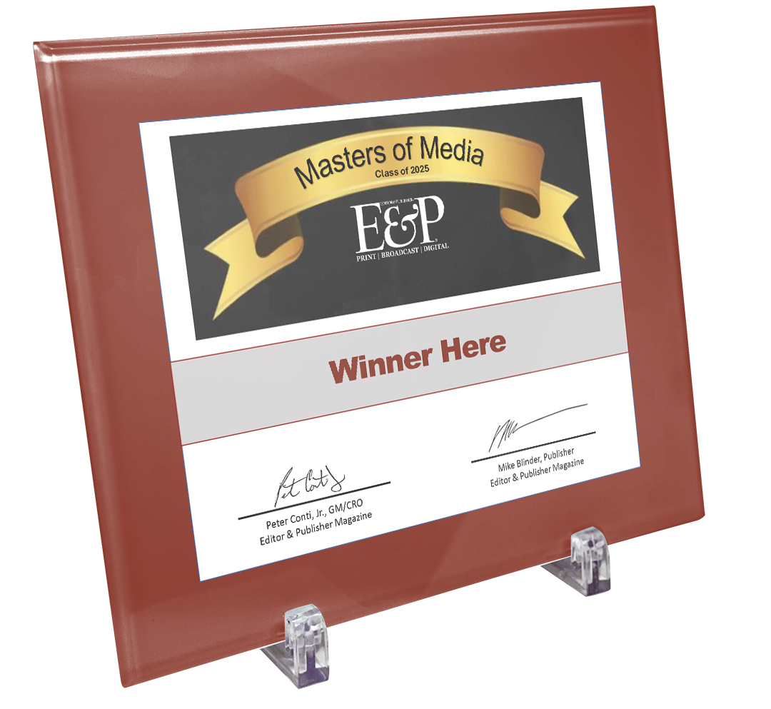 Editor and Publisher Award Plaque | Glass