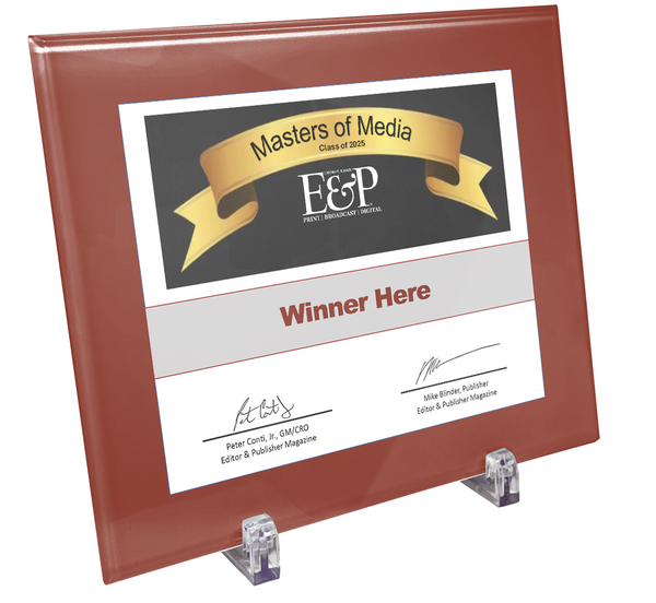 Editor and Publisher Award Plaque | Glass
